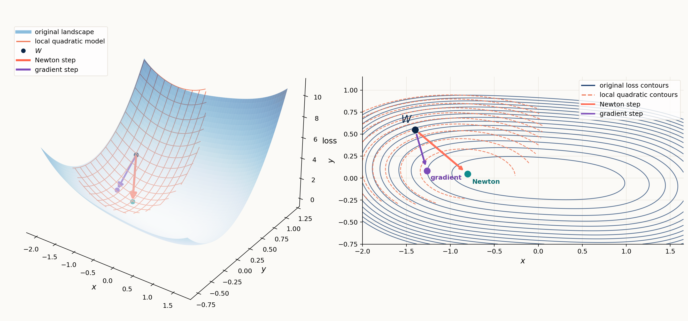 Local quadratic approximation and Newton step